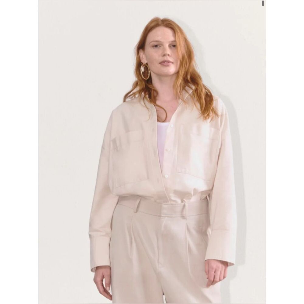 New Everlane THE BOXY OXFORD in Whisper Pink Size M